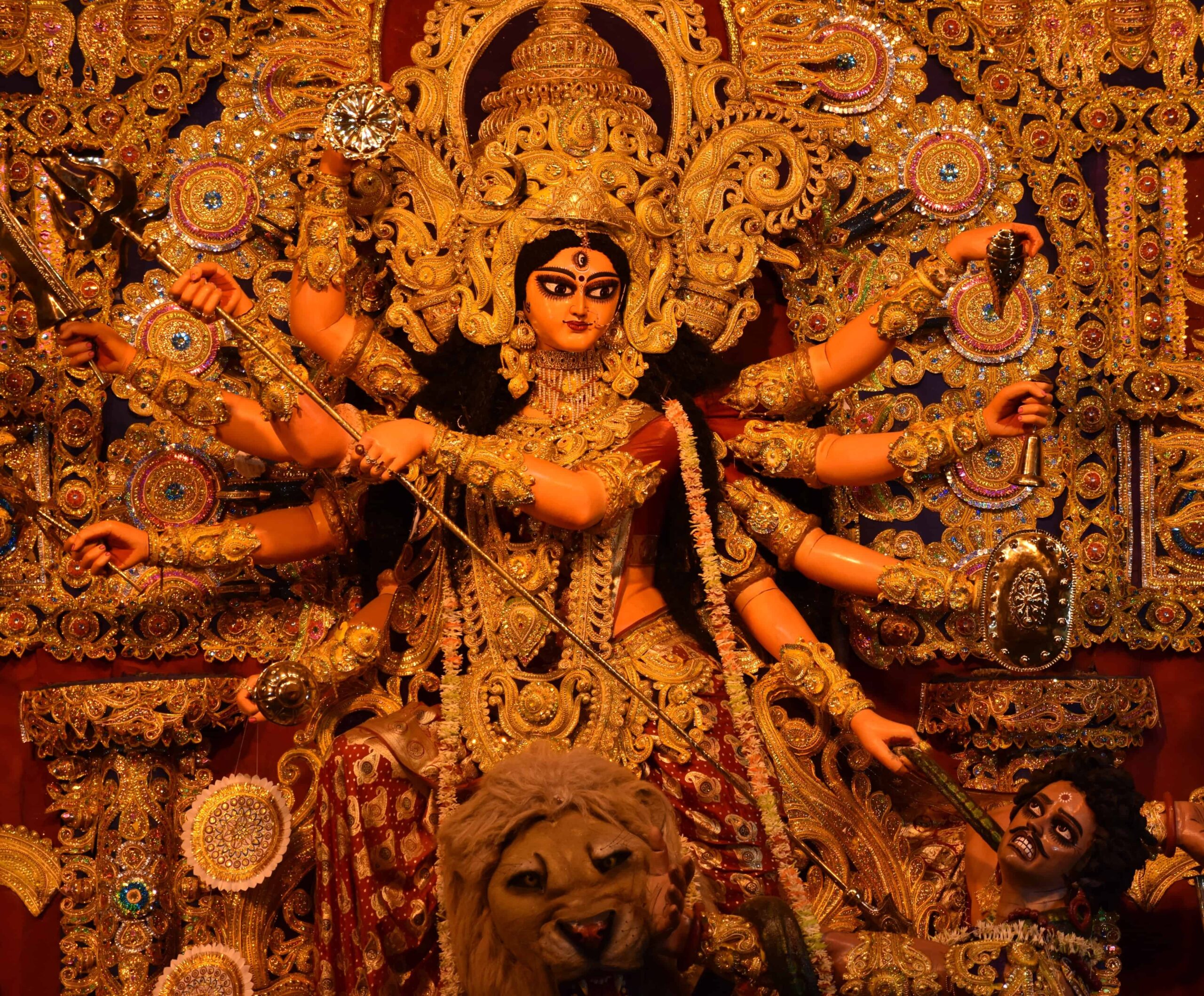 Download Ambe Maa With Eight Hands Wallpaper | Wallpapers.com
