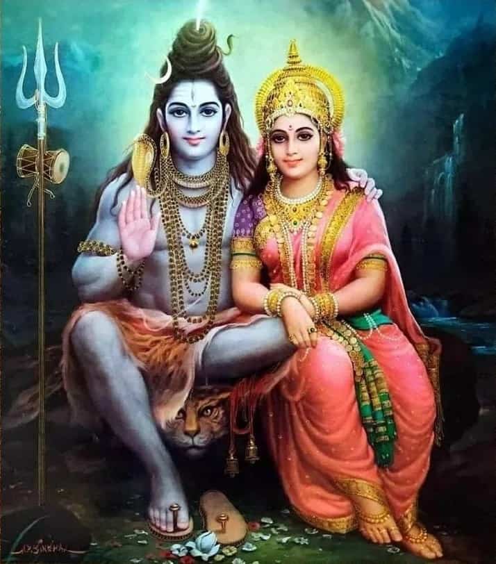 Shiv parvati love image where lord shiva is holing mata parvati